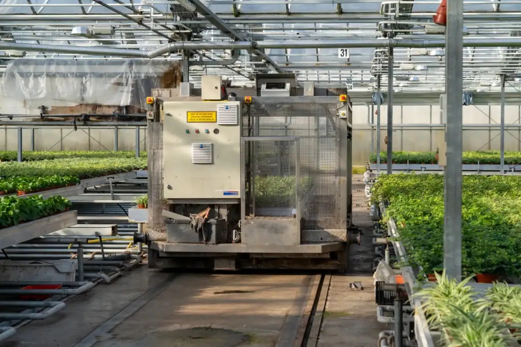 Quakelplant machines in de kas